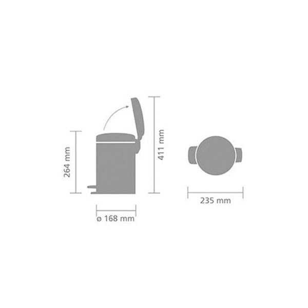 BRA 112164 Pedallı Çöp Kutusu 3 Lt