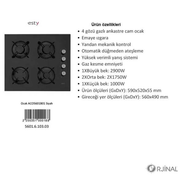 Ocak ACO5601B01 Siyah