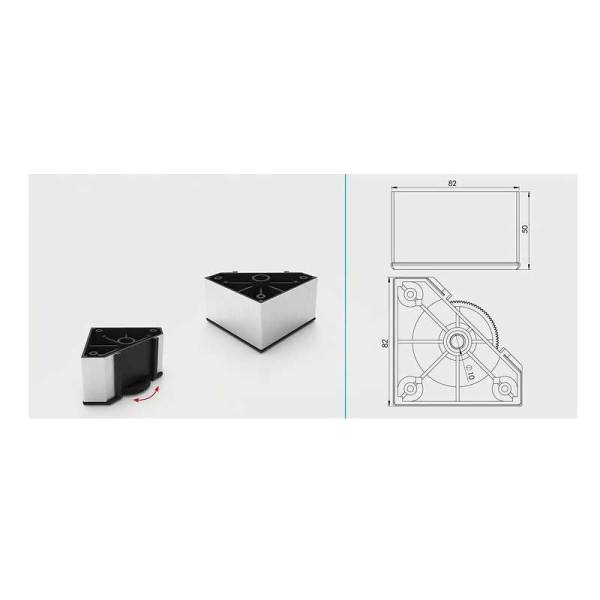 Plastik Ayak 80x80 H:50mm Siyah