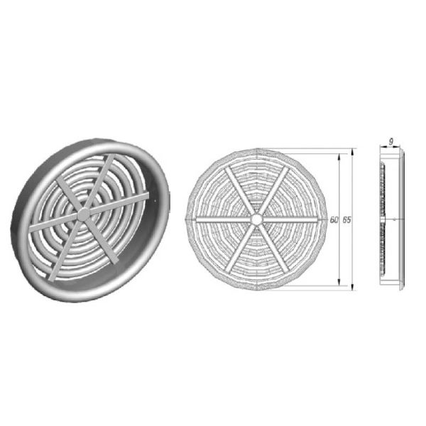 0610-01/02 Pls Menfez R=60 Beyaz/Kahve