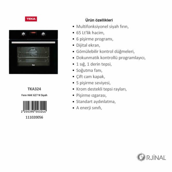 Fırın HAK 627 BK Siyah  111020056