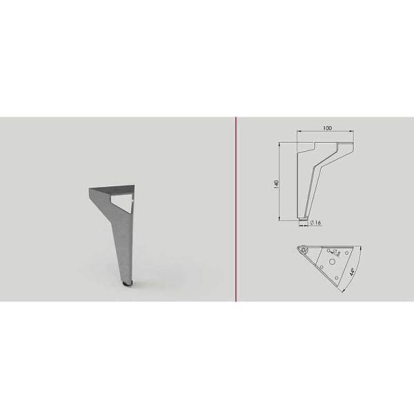 Bükümlü Saç Ayak Krom 17,5cm