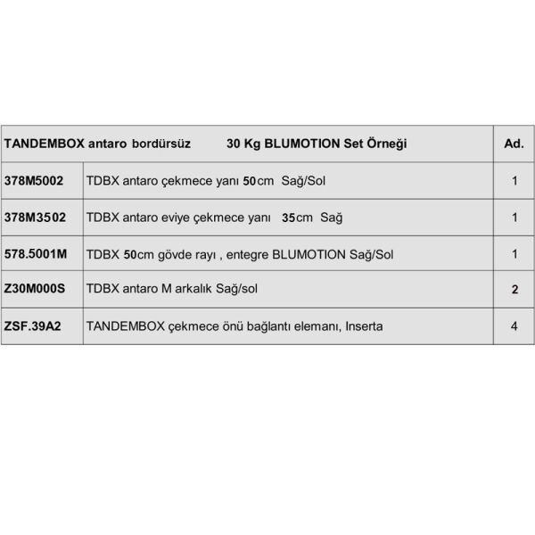 Antaro Evye Çekmecesi Beyaz 50 cm - Bordürsüz