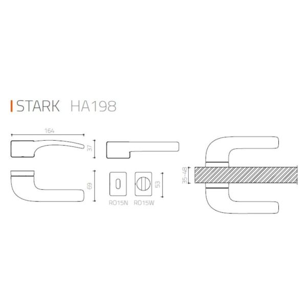 STARK Nikel Saten  Kapı Kolu Oda