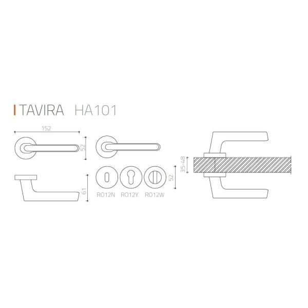 TAVIRA Nikel Saten  Kapı Kolu Oda