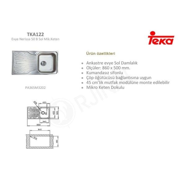 Evye Nerissa 50 B Mikro Keten Sol Damlalık