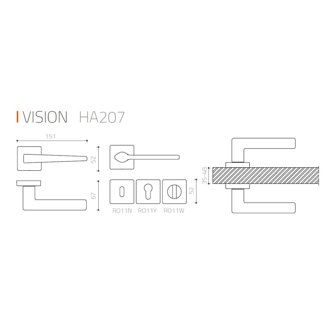 VISION Krom  Kapı Kolu Yale