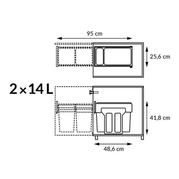 0310-100 Çöp Kovası EcoLine Tasarım L