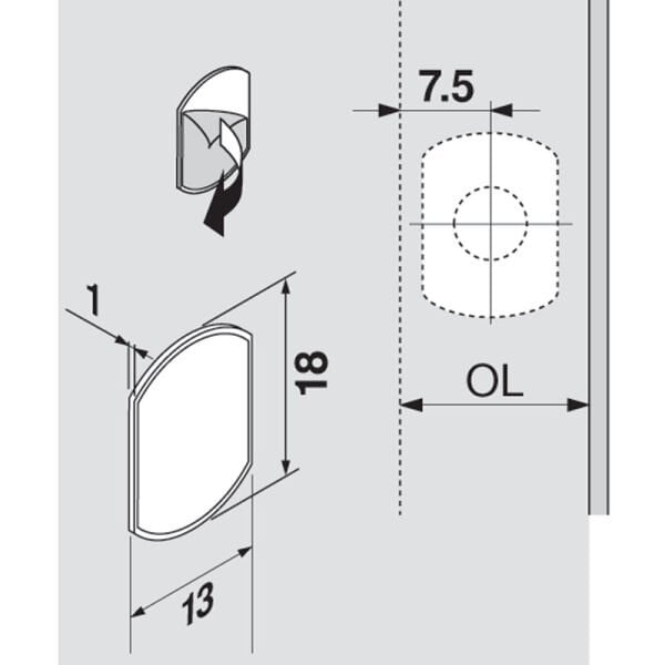 Kapak Bas Aç (TIP-ON) Uzun Piston - Gri