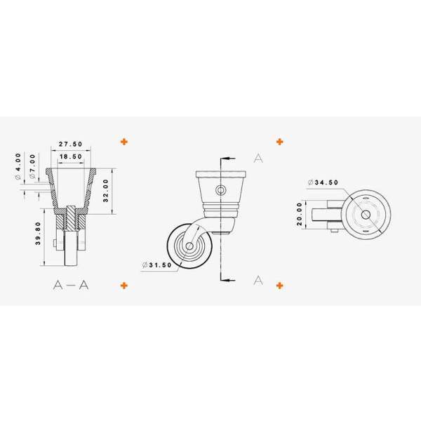 Pirinç Teker Yuvarlak Huni Sarı -031HBUP