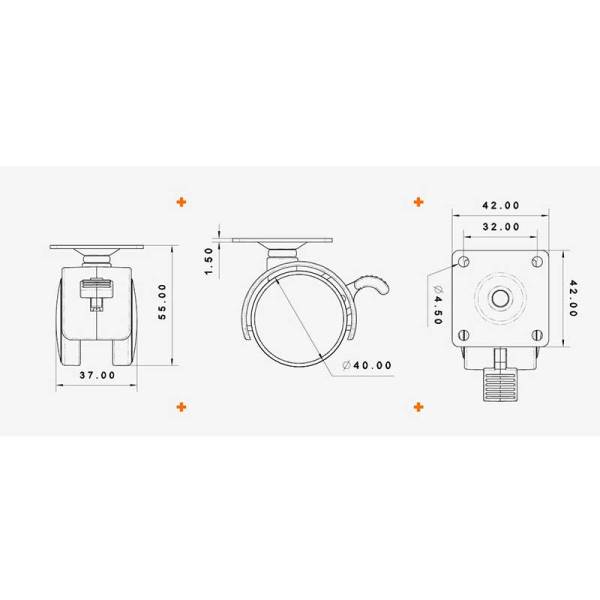 Küçük Pls Tablalı Siyah h:51 Frenli -0402FPS