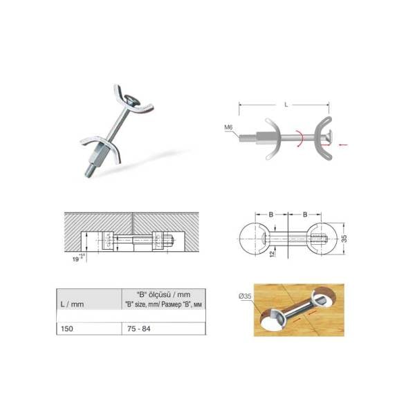 Tezgah Birleş.vidası L=150 mm