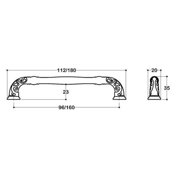 4472 AntikGümüş Kulp 96 mm