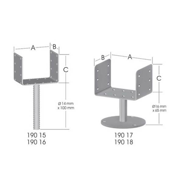 Pergola Ayağı U Form Ekonomik Tab. 80