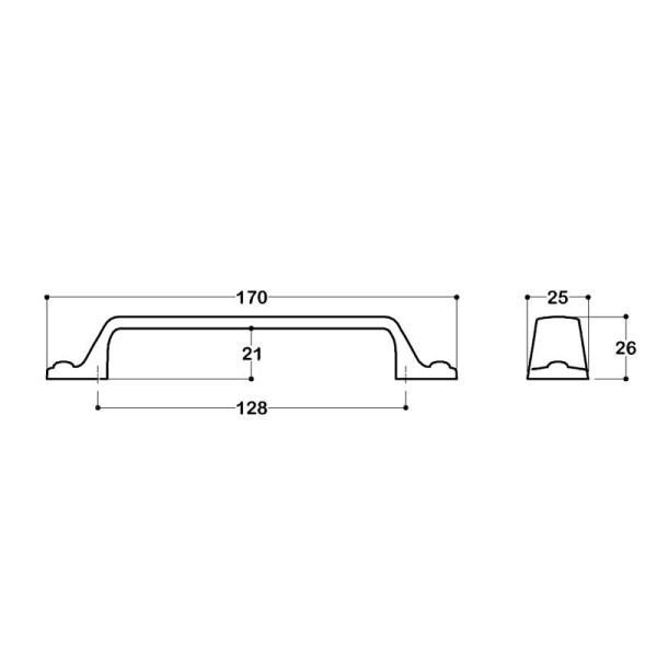 4582 128 mm Kulp Mat Siyah