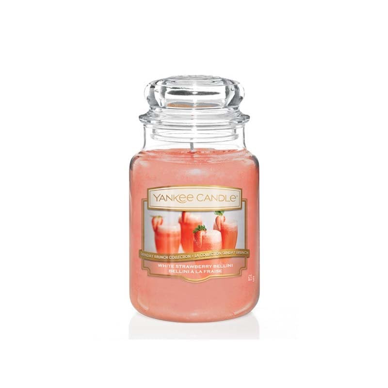 1611842E Büyük Klasik Mum White Strawberry Bellini
