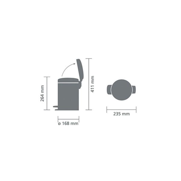 BRA 113321 Newicon Mat Siyah Çöp Kov.3L