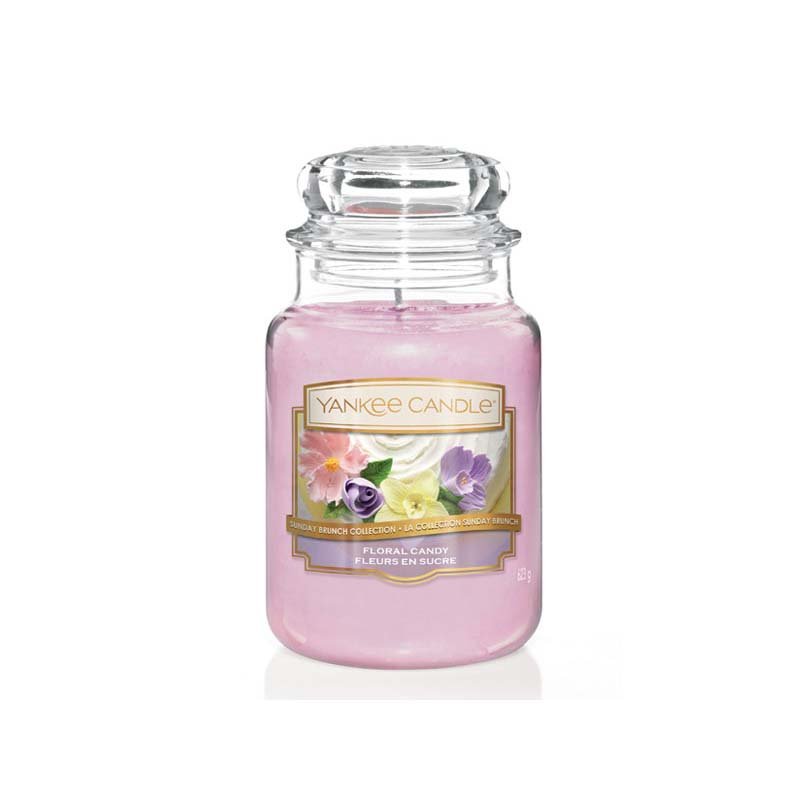 1611845E Büyük Klasik Mum Floral Candy