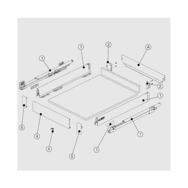 İç Çekmece Smartbox 1 Bordür Gri 35 cm