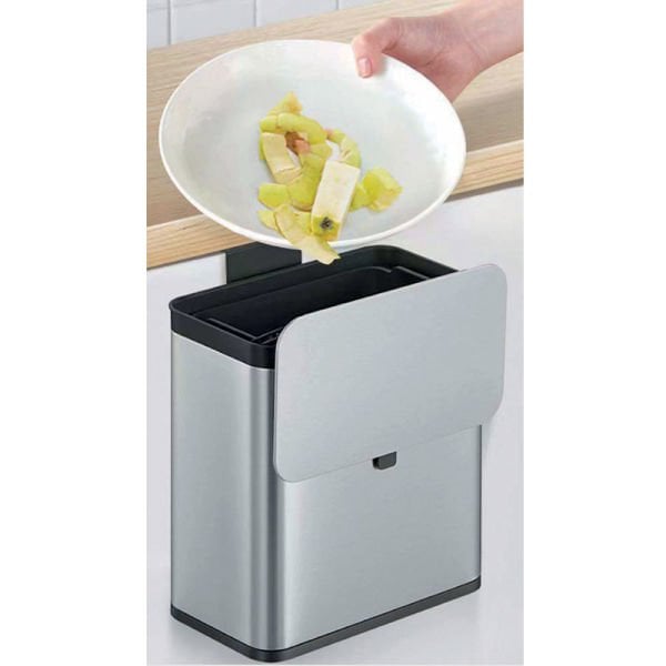 Eko Dual Kapak Çöp Kovası 7 Lt Saten