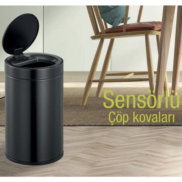 Sensörlü Çöp Kovası 6 Lt Siyah