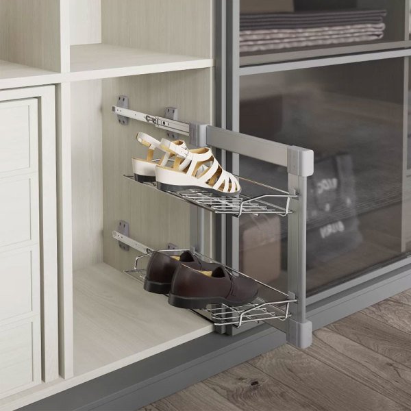 (#) S-6282-G Alüm. 2 Katlı Ayakkabılık Sağ