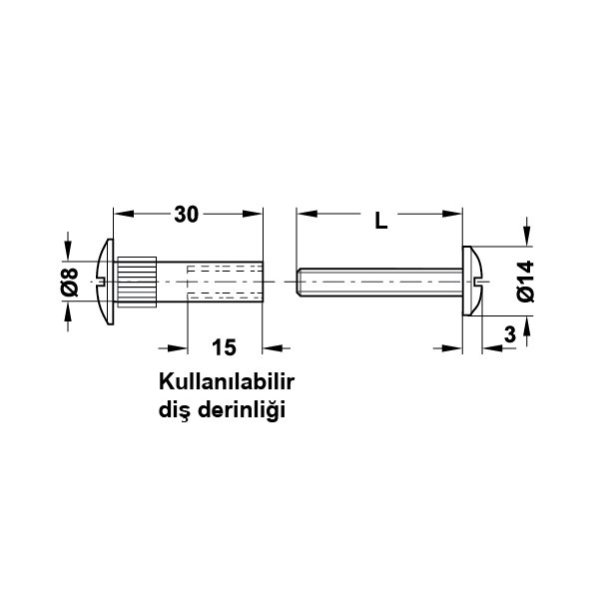 Modül Bağlantı 8 mm Kalın (İthal Nikel)