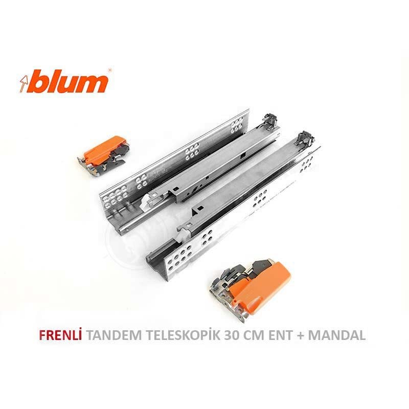Tandem Frenli Tam Açılım Ray Takımı 30 cm
