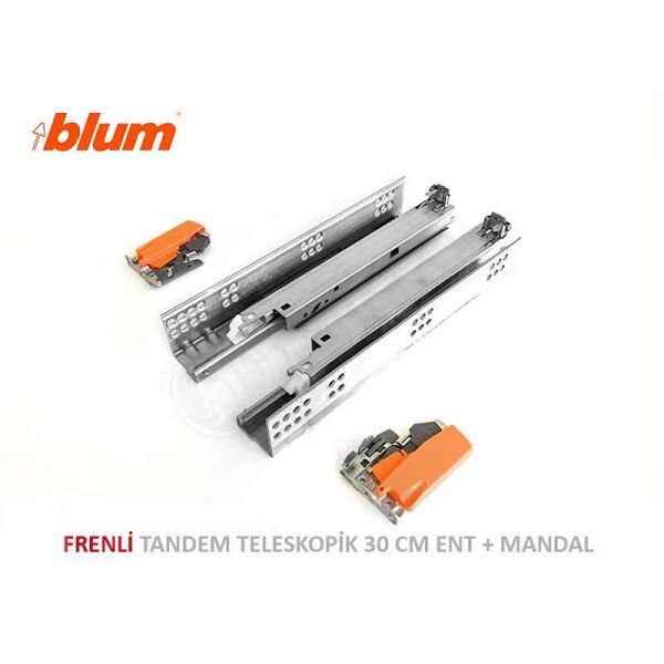 Tandem Frenli Tam Açılım Ray Takımı 30 cm