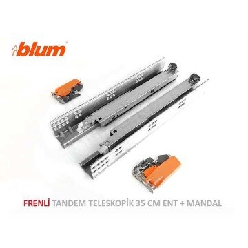 Tandem Frenli Tam Açılım Ray Takımı 35 cm