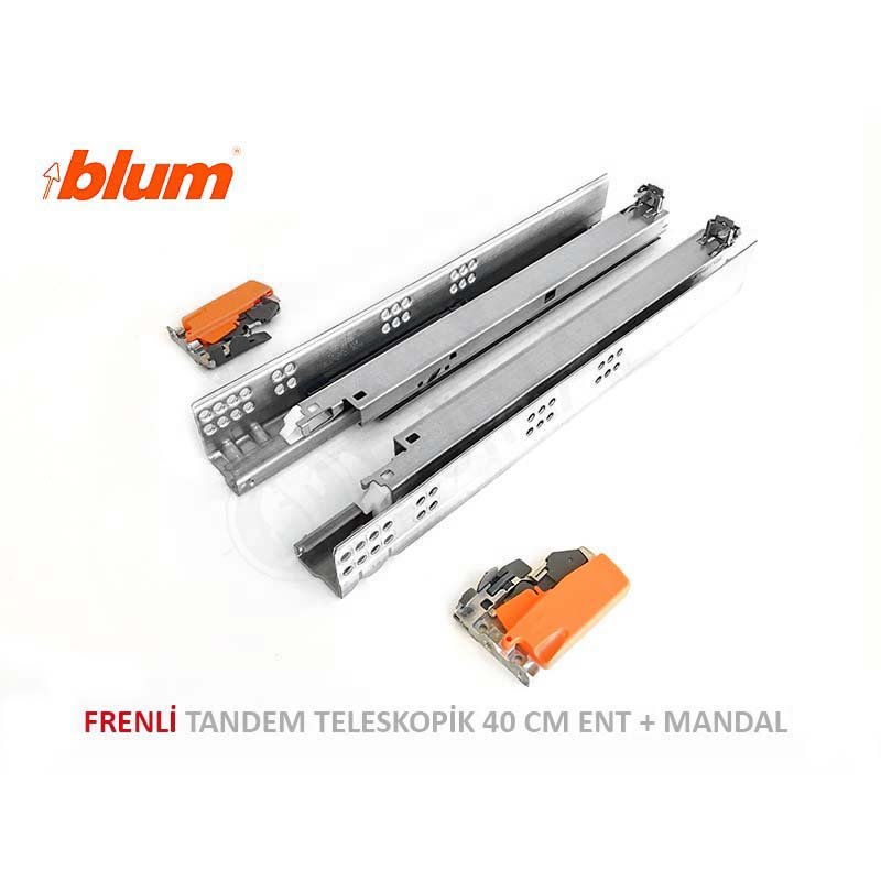 Tandem Frenli Tam Açılım Ray Takımı 40 cm