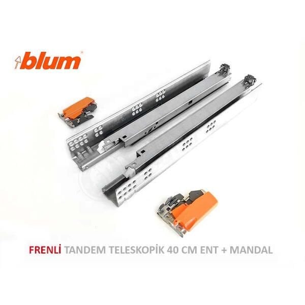 Tandem Frenli Tam Açılım Ray Takımı 40 cm