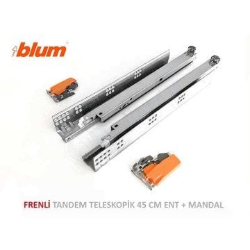 Tandem Frenli Tam Açılım Ray Takımı 45 cm