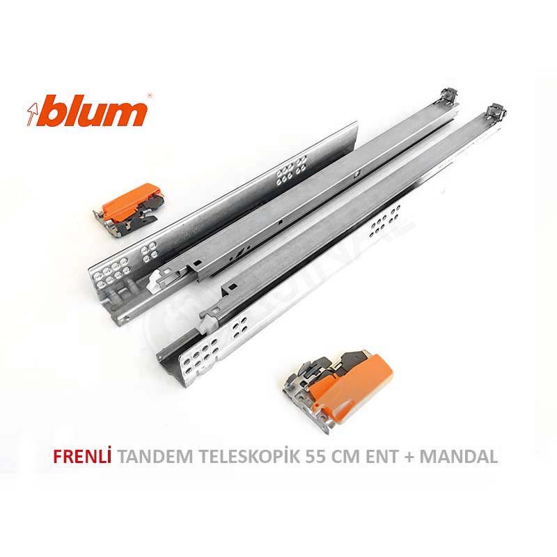 Tandem Frenli Tam Açılım Ray Takımı 55 cm