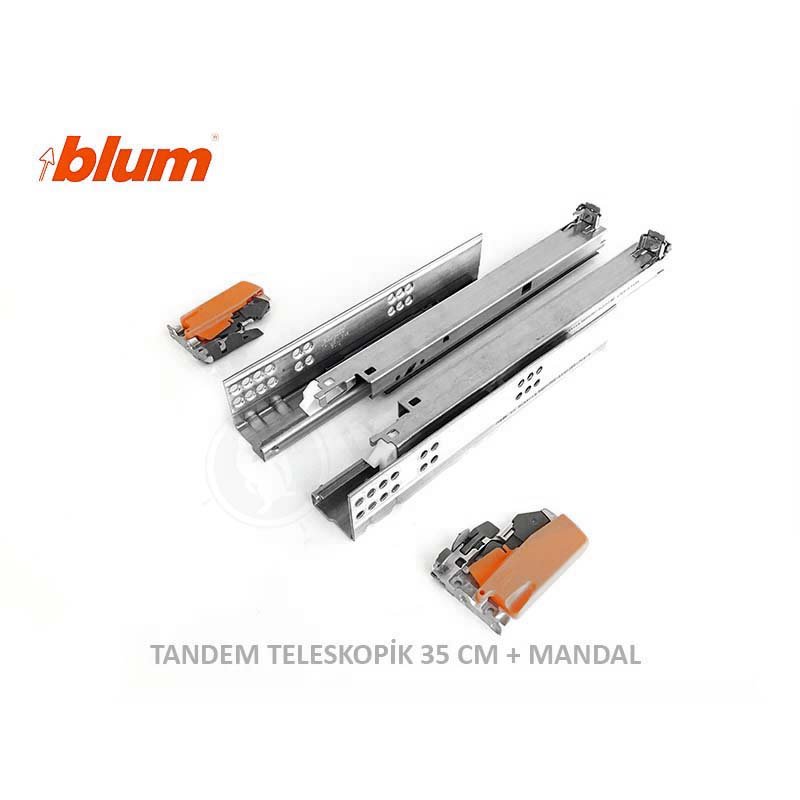 Tandem TIP-ON (Bas Aç) Tam Açılım Ray Takımı 35 cm