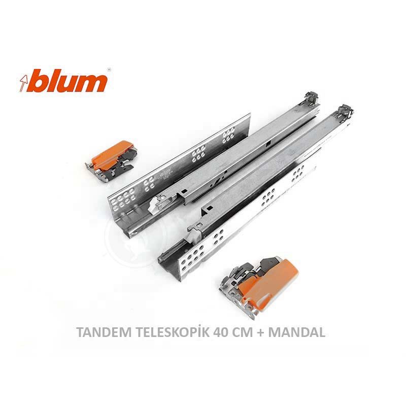 Tandem TIP-ON (Bas Aç) Tam Açılım Ray Takımı 40 cm