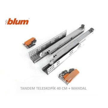 Tandem TIP-ON (Bas Aç) Tam Açılım Ray Takımı 40 cm