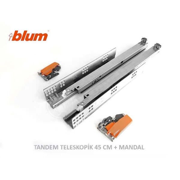 Tandem TIP-ON (Bas Aç) Tam Açılım Ray Takımı 45 cm