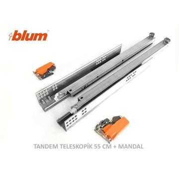 Tandem TIP-ON (Bas Aç) Tam Açılım Ray Takımı 55 cm