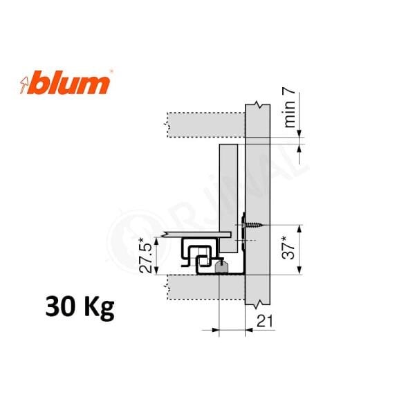 Tandem TIP-ON (Bas Aç) Tam Açılım Ray Takımı 55 cm