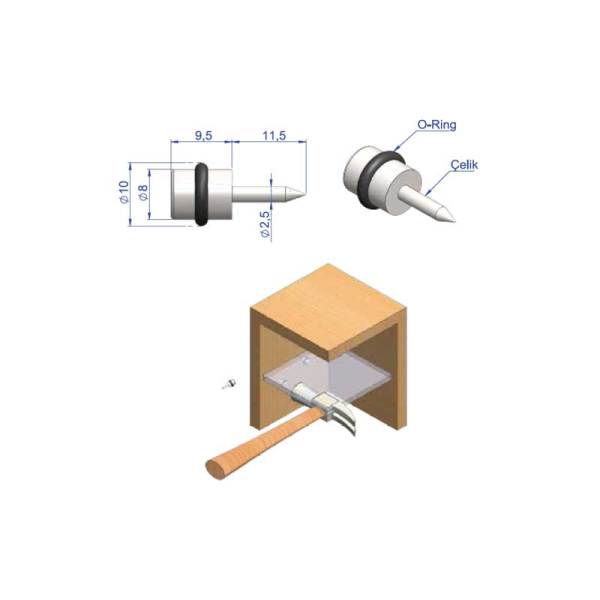 Metal Çivili Contalı Raf Pimi