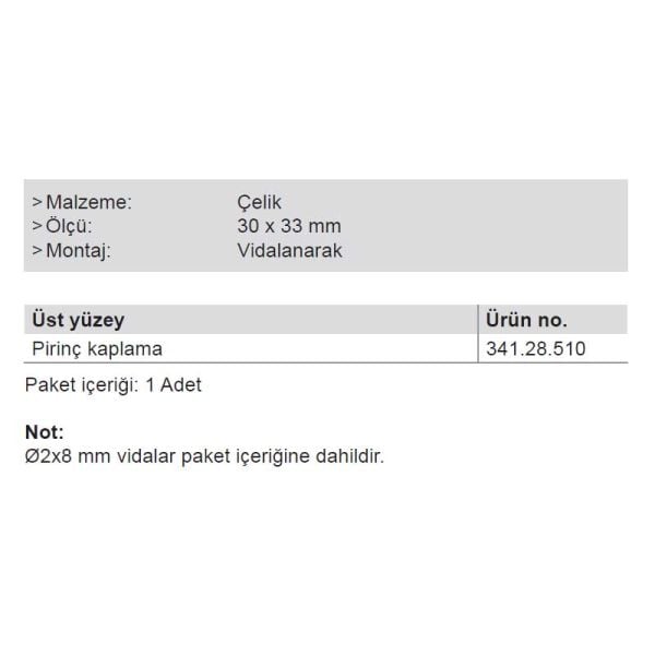 Hafele Mini Box Çeyrek Daire Menteşe
