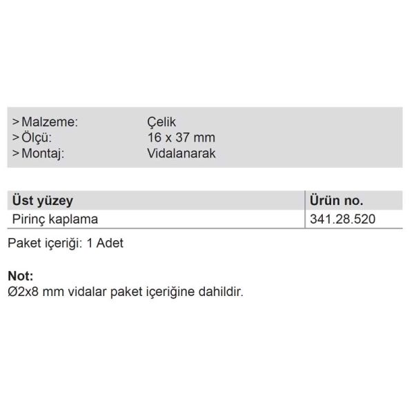 Hafele Mini Box Sabit Milli Menteşe