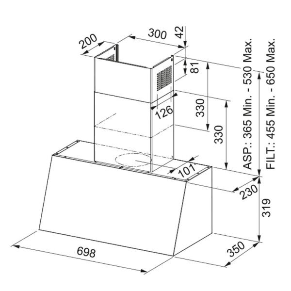 Davlumbaz FCO 70 PW/G Krem  321.0697.173