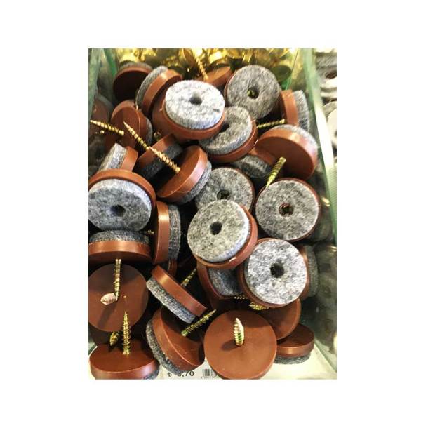 15036 Sandalye Keçesi Vidalı 28mm Kahve