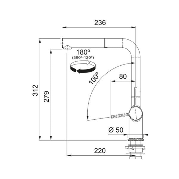 Batarya Active Plus Doccia 2.0 Oyster 115.0663.759