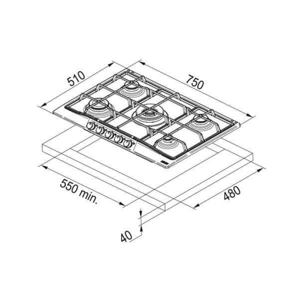 Ocak FCH 755 4G TC MB C Siyah 106.0691.512