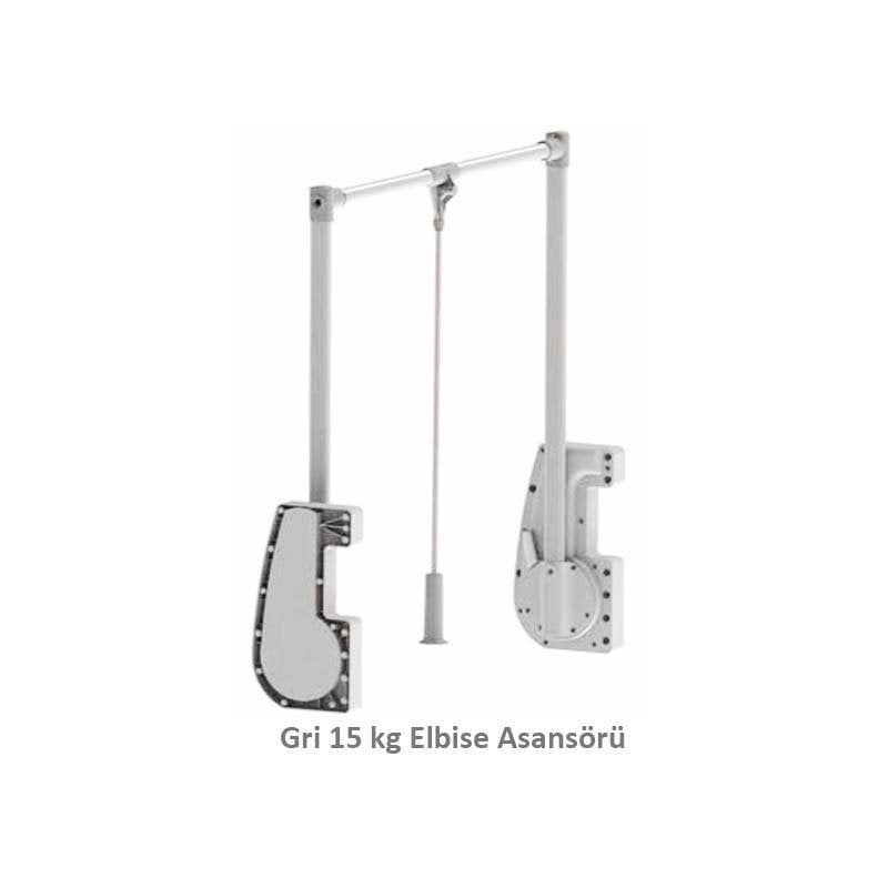 Asansör Elbise Askısı 15 Kg Gri