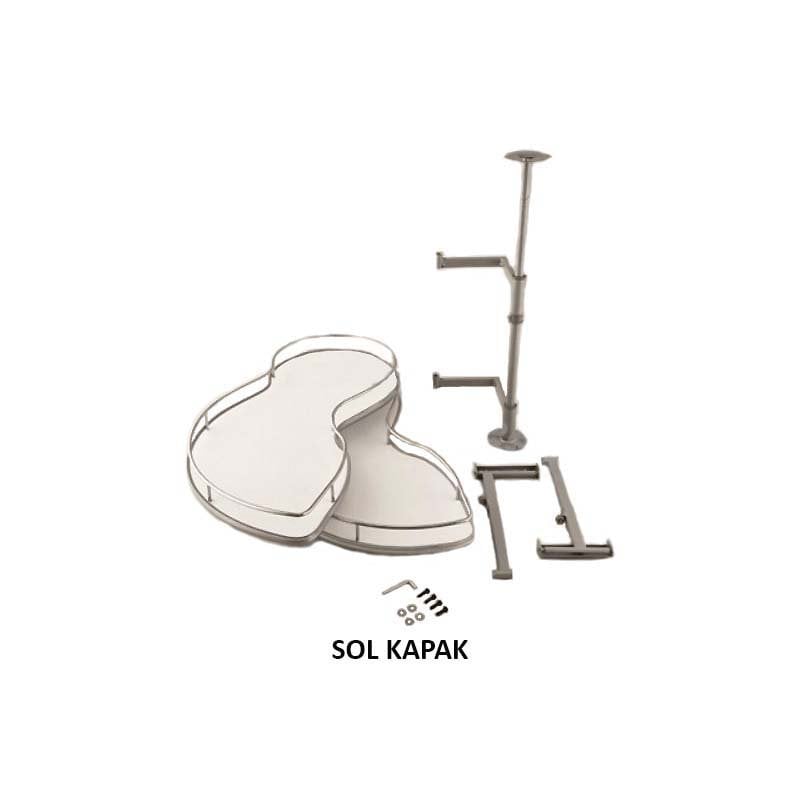 Fasülye Kör Köşe Mekanizması Döner Tablalı 45cm Sol