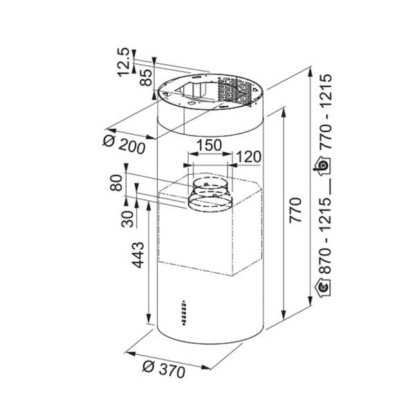 Davlumbaz FTU PLUS 3707 I XS 335.0588.221